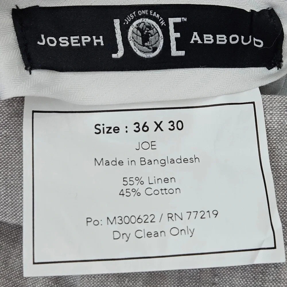 Joseph Abboud Dress Pants Men's 36x30 Light Grey Linen/Cotton Slim Fit Office